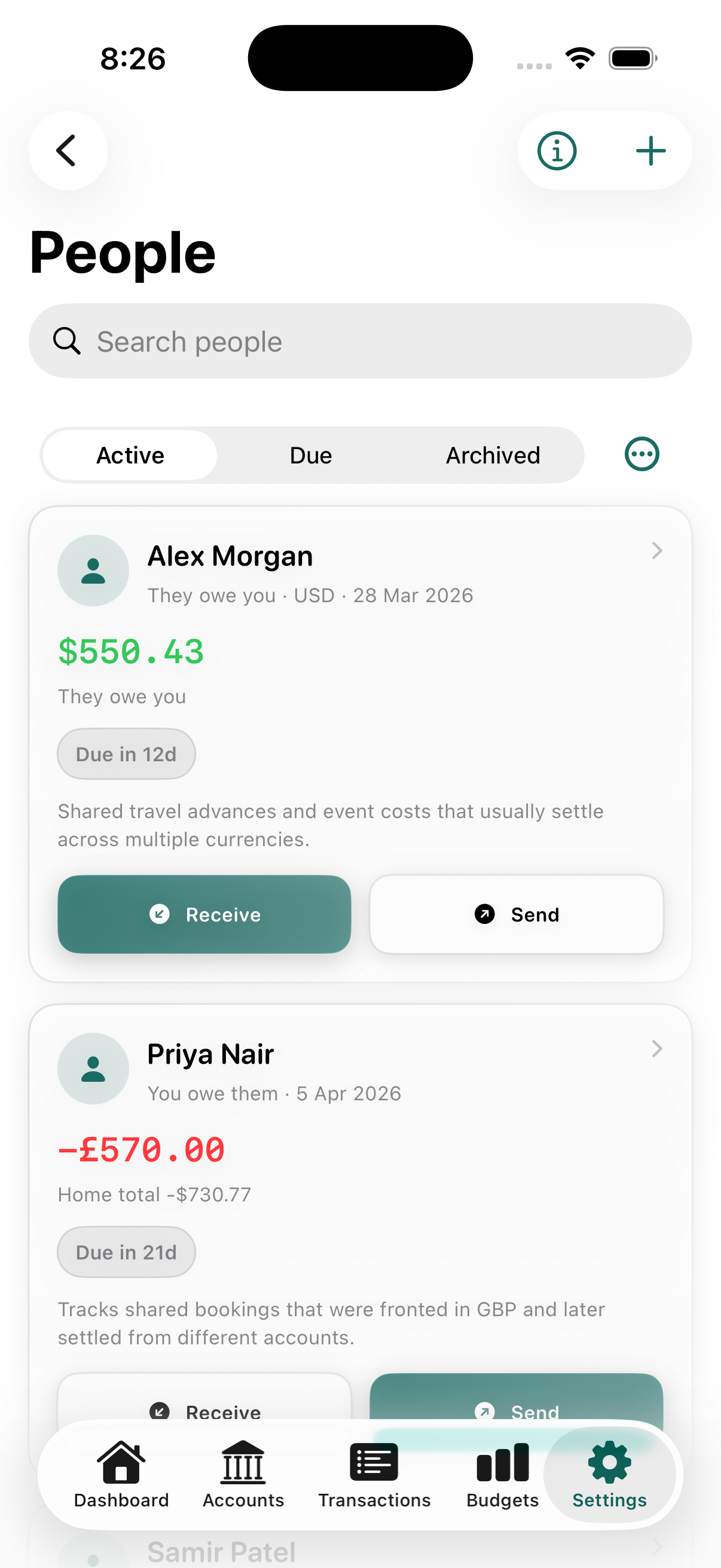 Ledge people list screenshot